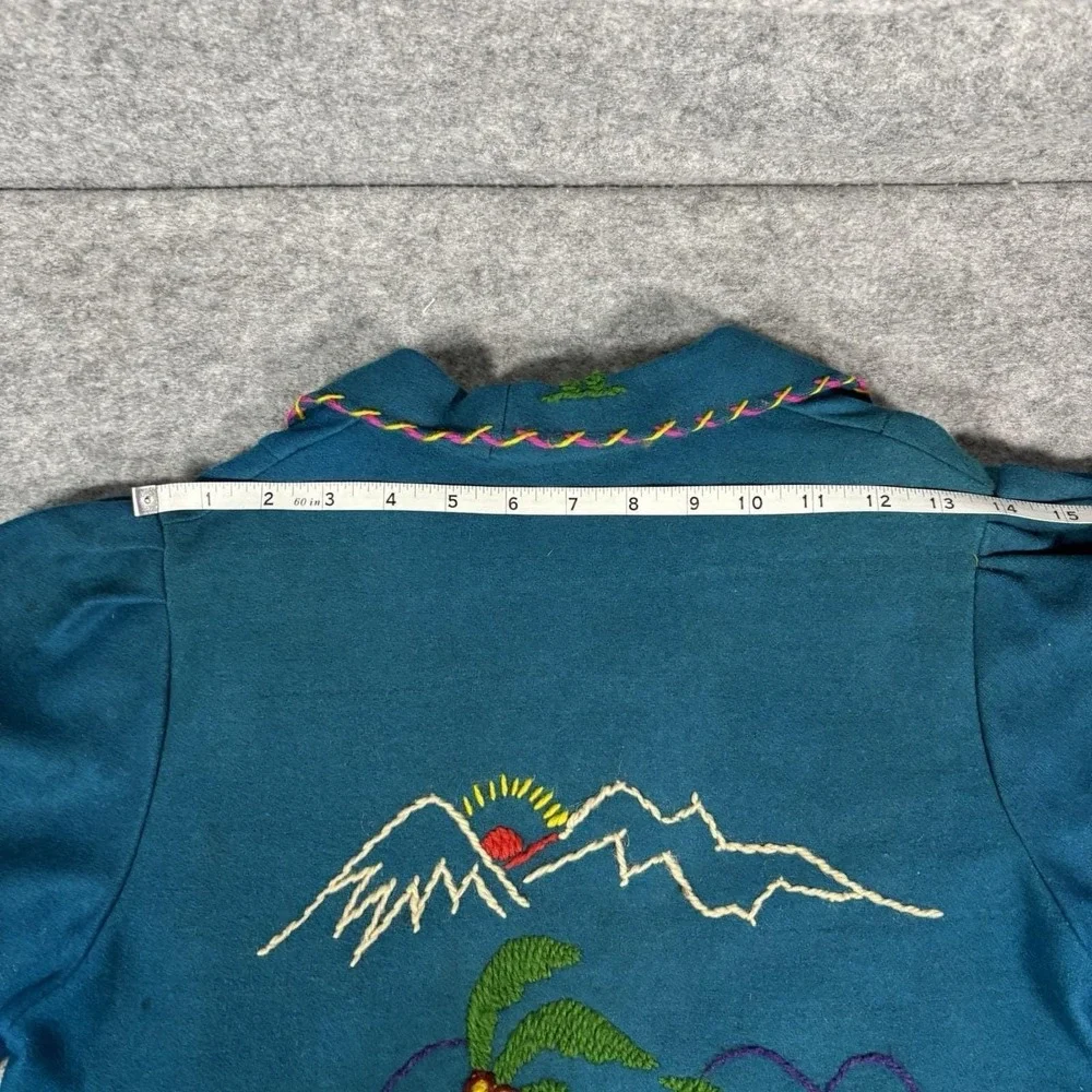 Vintage 1940s-1950s Lopez 100% Wool‎ Mexican Souvenir Jacket -Hand Embroidered